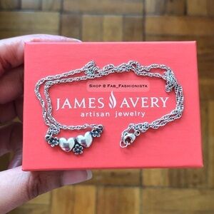 James Avery Retired Flower Heart Necklace 16”